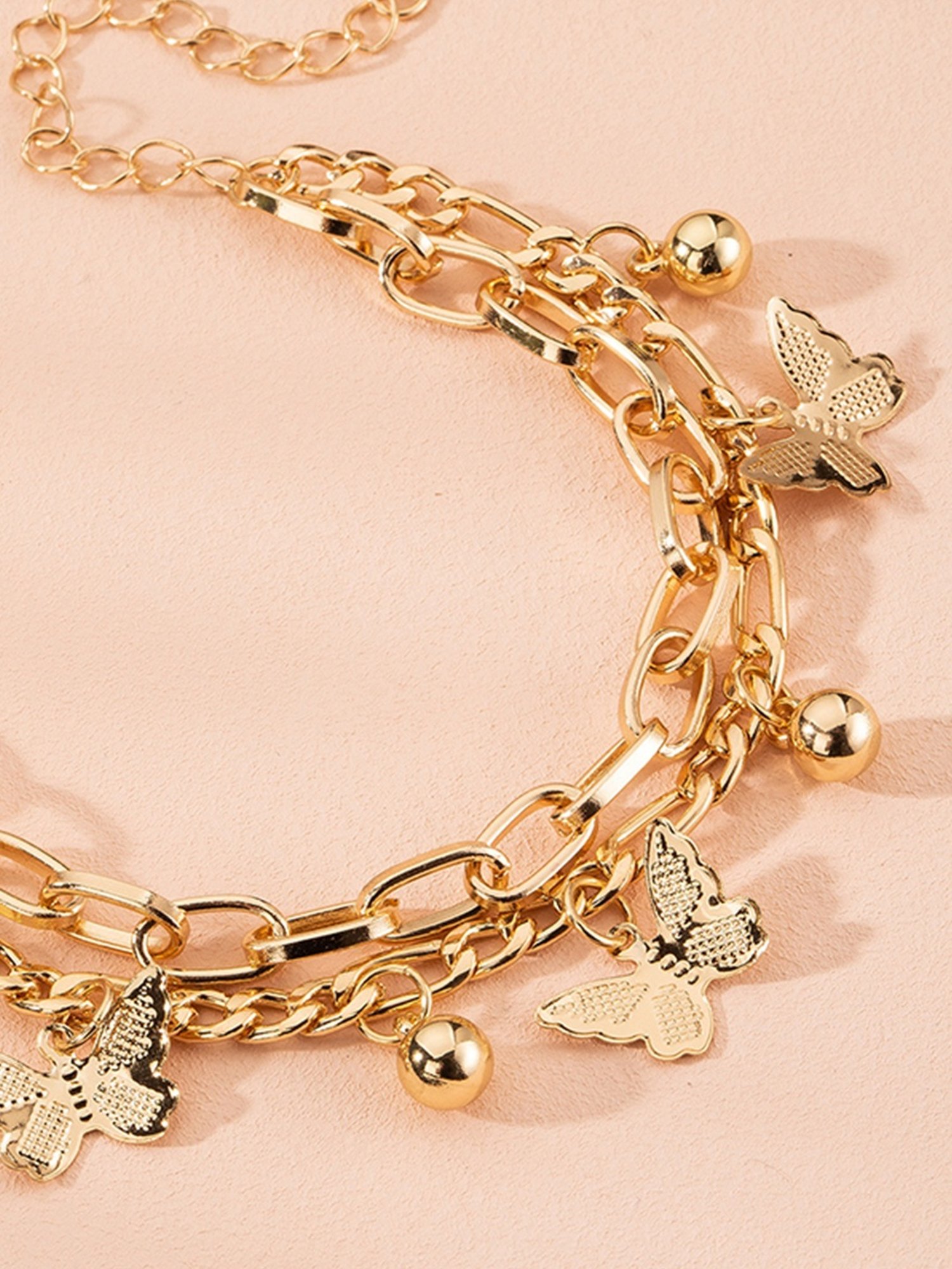 YouBella Jewellery Butterfly Style Layered Necklace