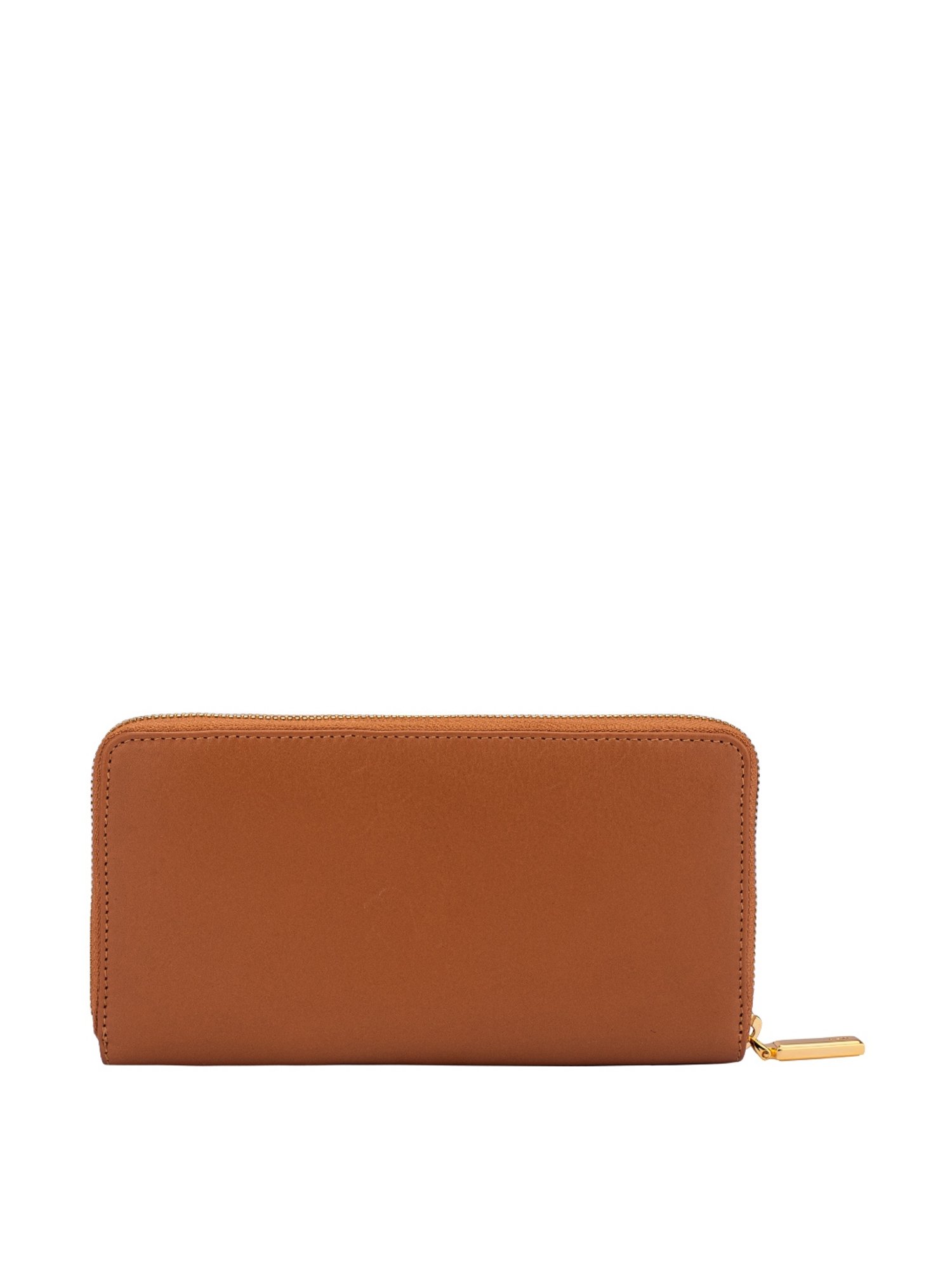Eske Charlette Tan Solid Zip Around Wallet for Women