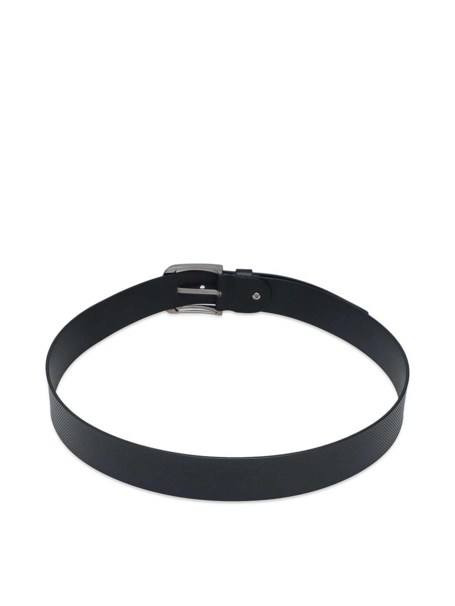 Kara Black Textured Leather Waist Belt