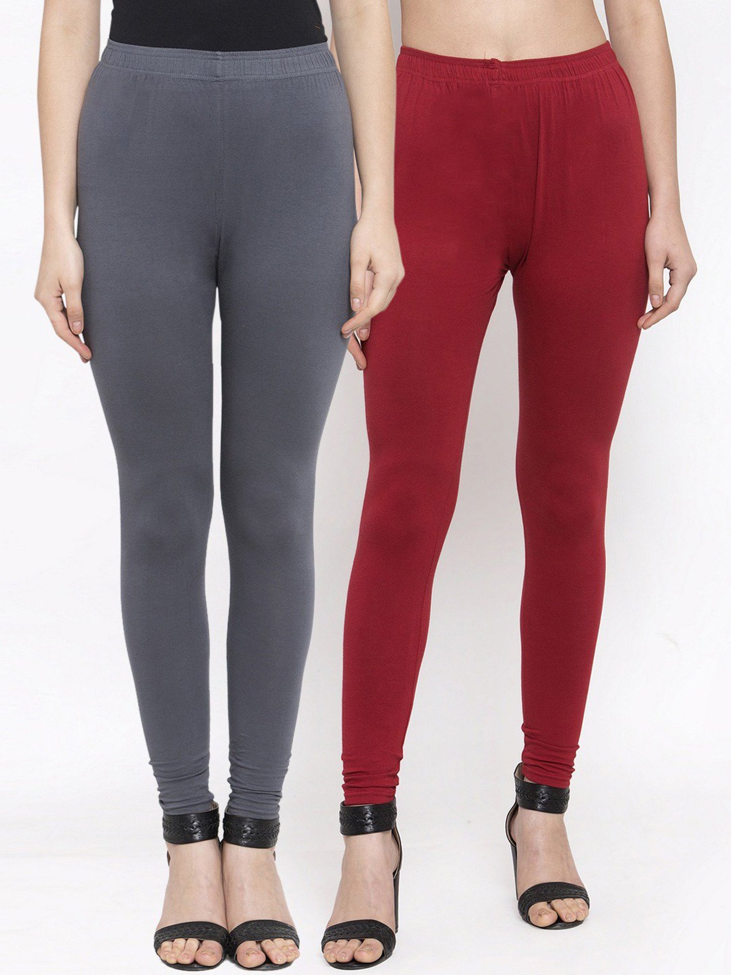 TAG 7 Red & Dark Grey Leggings - Pack of 2
