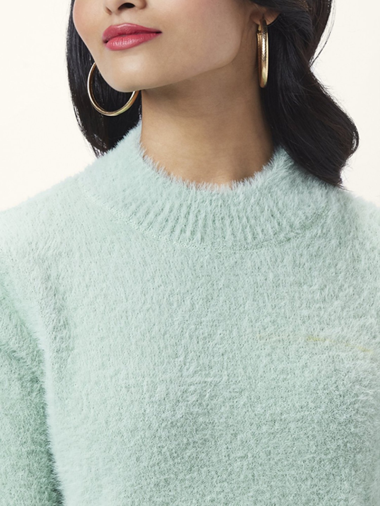 Honey by Pantaloons Green Self Pattern Sweater