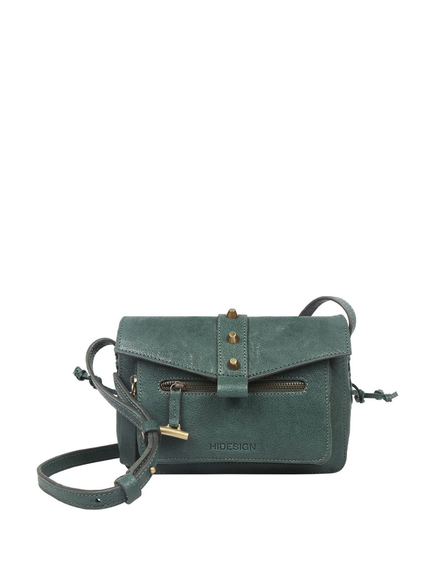 Hidesign Rebels Guevara 01 Burnt Goat Green Solid Small Sling Handbag