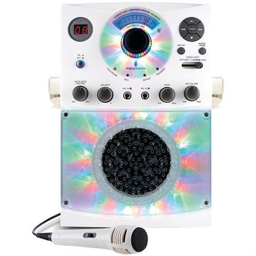 The Singing Machine(R) Sml385btw Bluetooth(R) Karaoke System With Led Disco Lights & Microphone (White)  15.80In. X 11.1