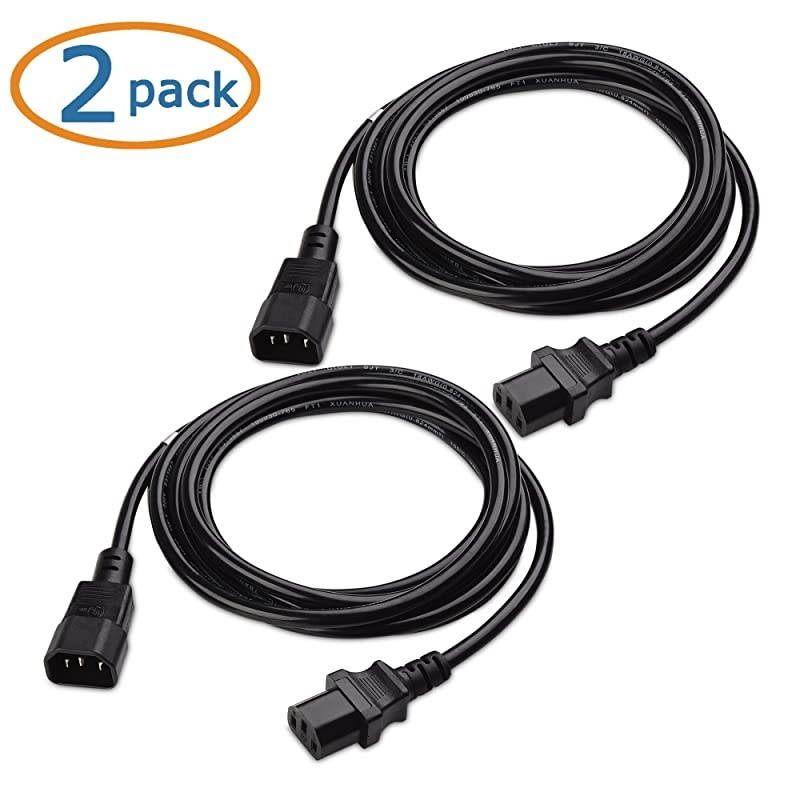 2Pack Computer to PDU Power Extension Cord Power Extension IEC C14 to IEC C13 PDU Power Cord 6 Feet