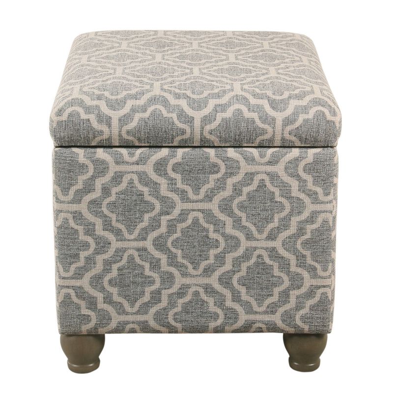 Medium Storage Ottoman Geometric Ash Gray - HomePop