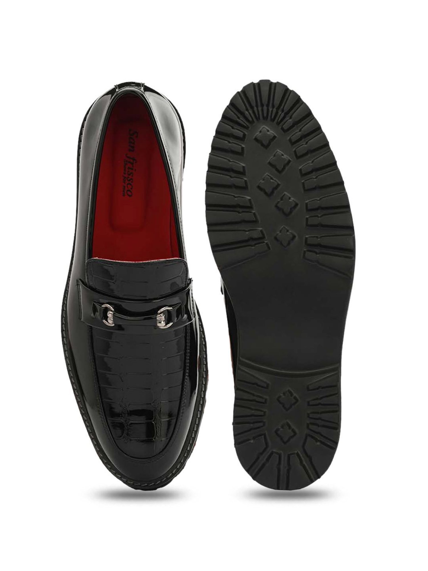 San Frissco Men's Black Formal Loafers