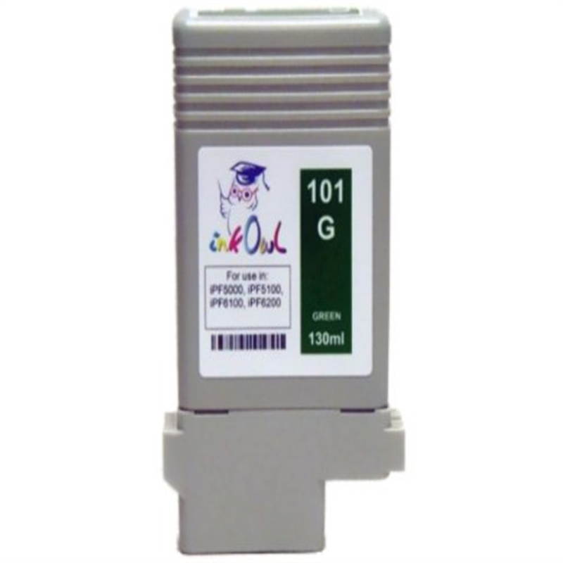 InkOwl Compatible Ink Cartridge Replacement for CANON PFI-101G (130ml, Green) for iPF5000, iPF5100, iPF6100, iPF6200 printers