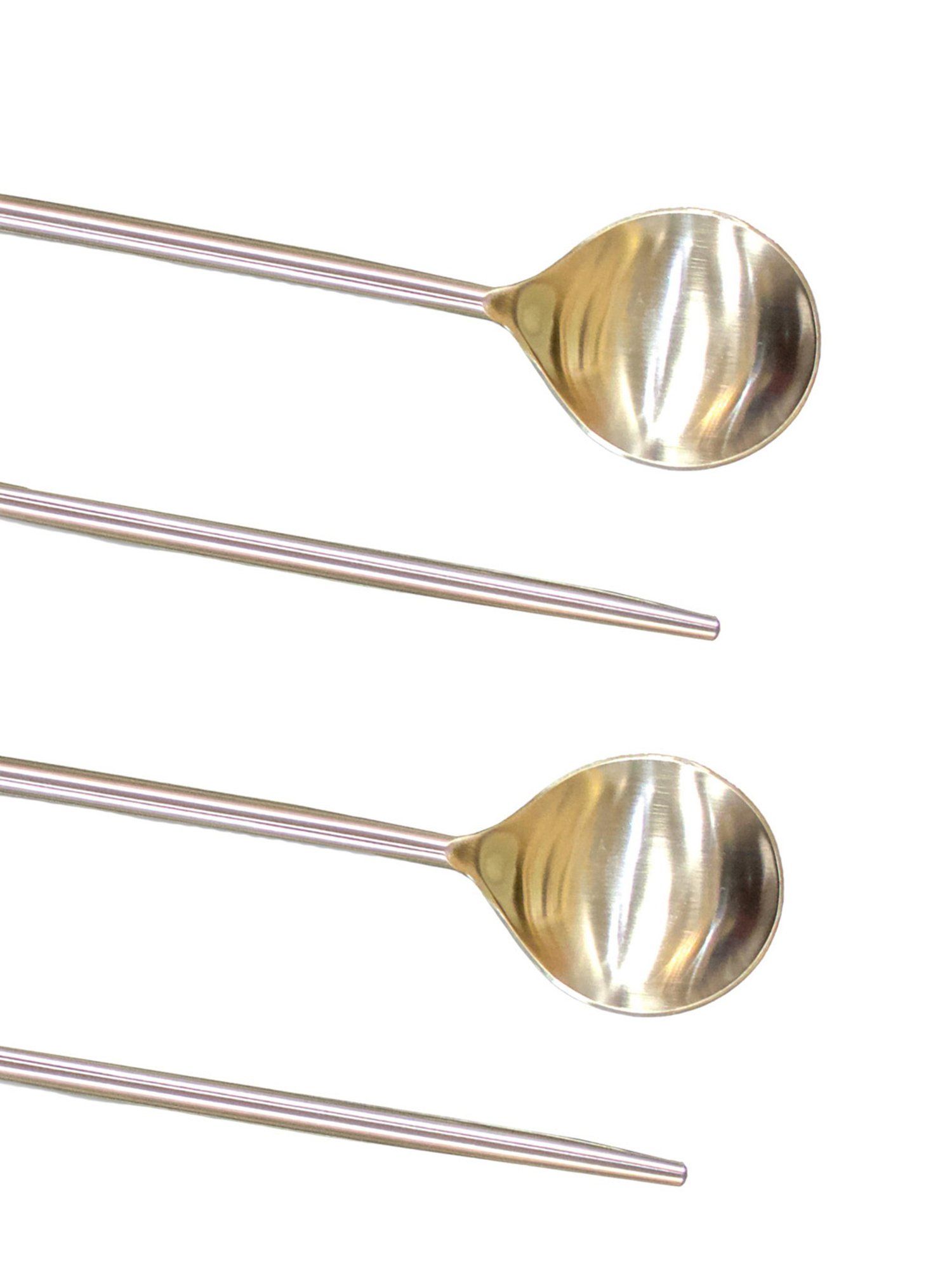 Ambi Handcrafted Steel Soup Spoons - Set Of 4 - Matt Finish