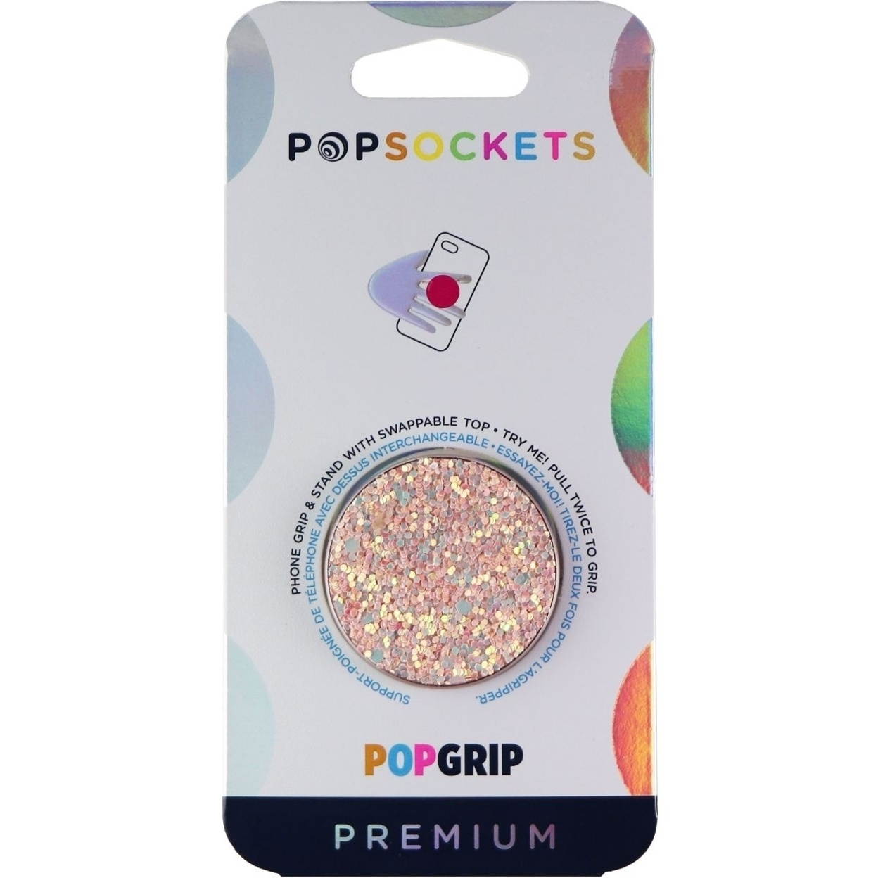 Finger Grip/Kickstand for Mobile Phones - Sparkle Rose