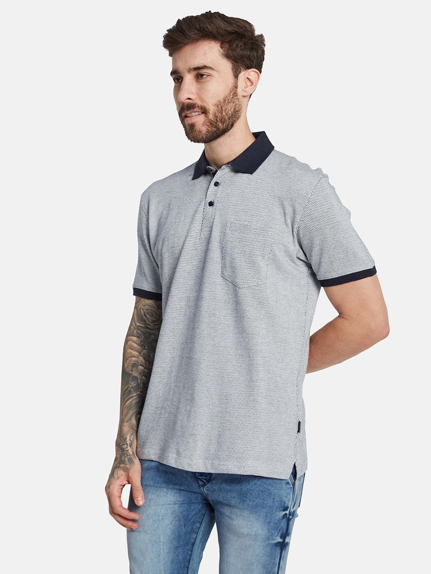 Octave Navy Regular Fit Polo T-Shirt