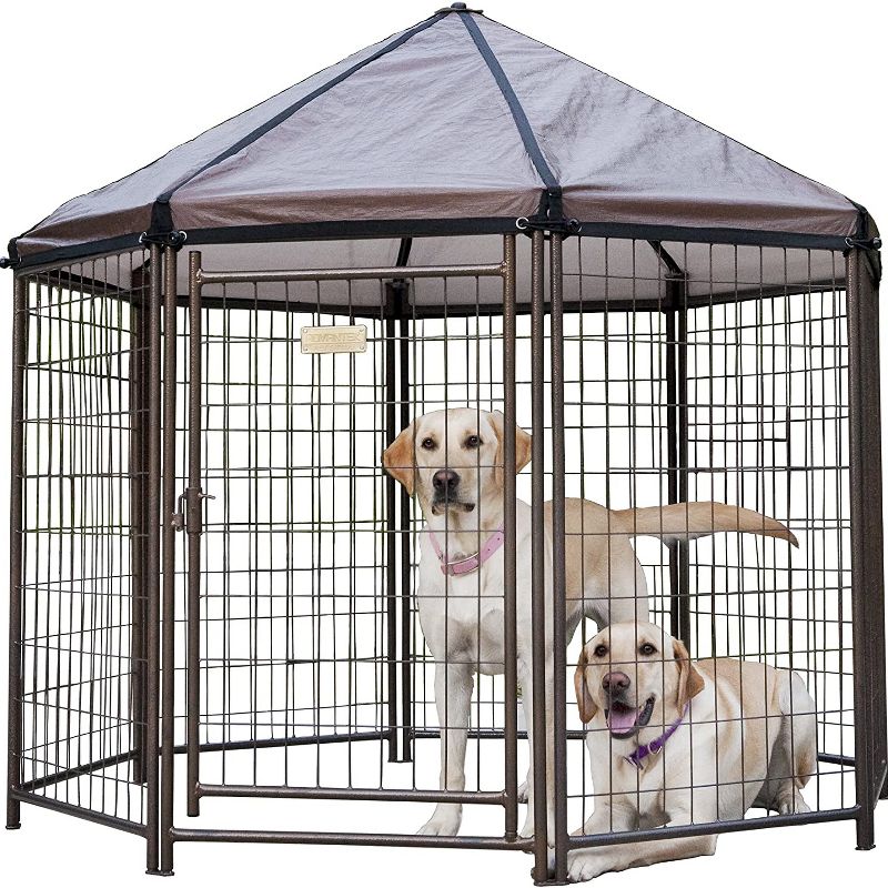 Advantek 5 Foot Portable Indoor Outdoor Metal Pet and Dog Gazebo with Cover & Advantek Pet Gazebo Carry Bag, Black