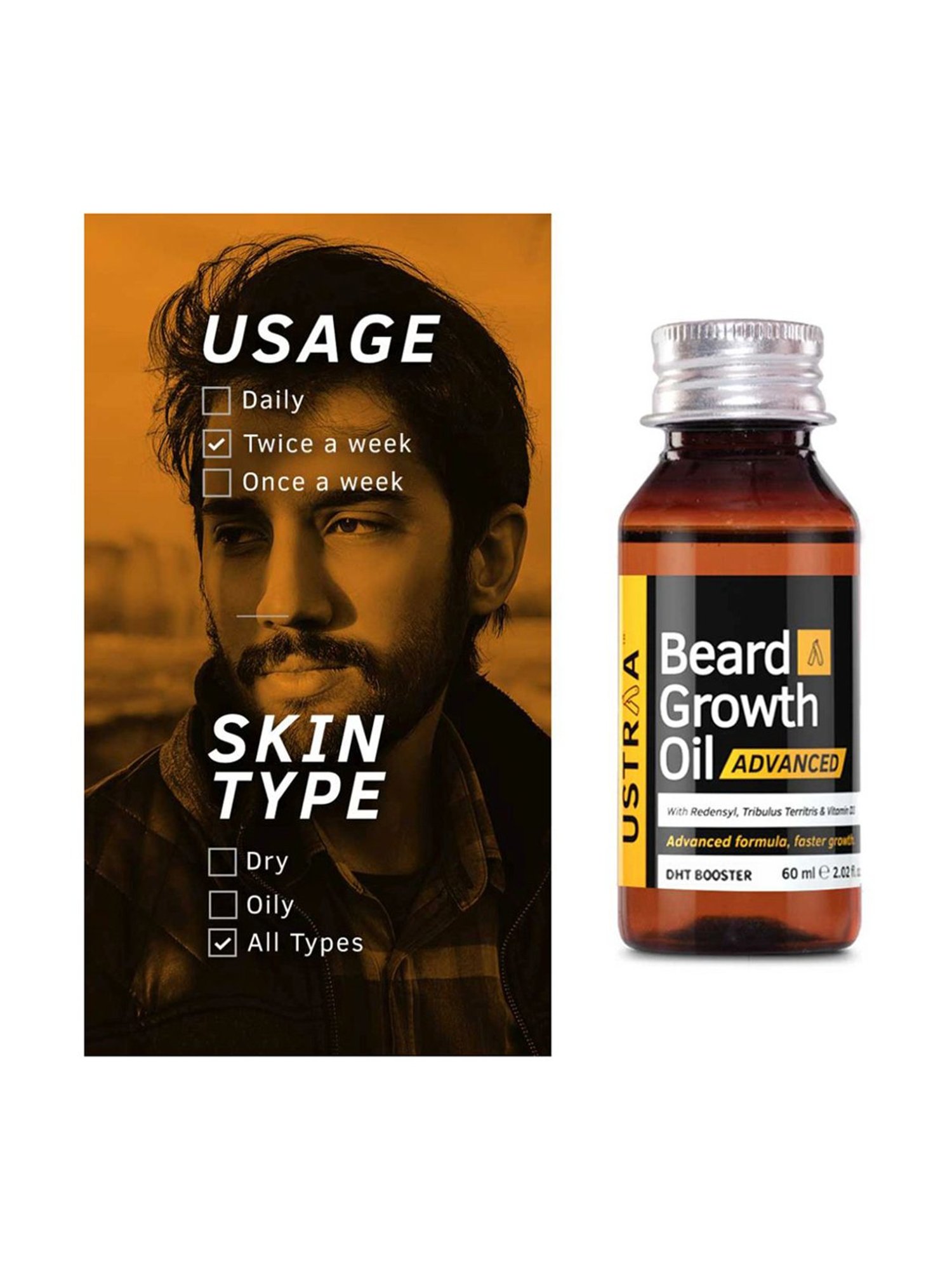Ustraa Beard Growth Oil Advanced - 60 ml