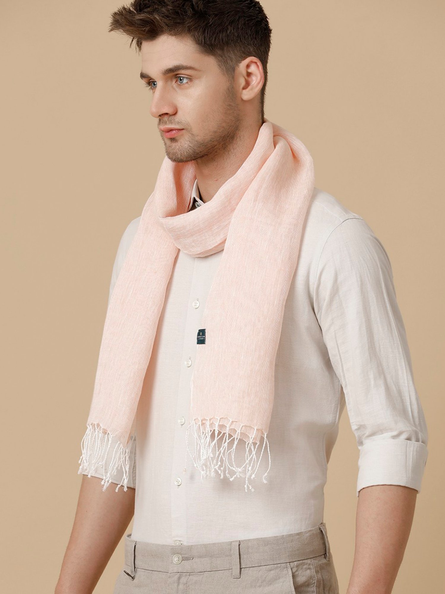 Linen Club Light Pink Solid Stole