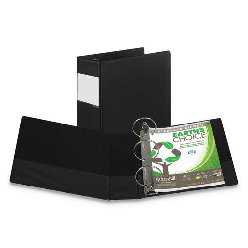 Samsill&reg; Biobased Round Ring Reference Binder   4" Capacity  11 x 8.5  Black
