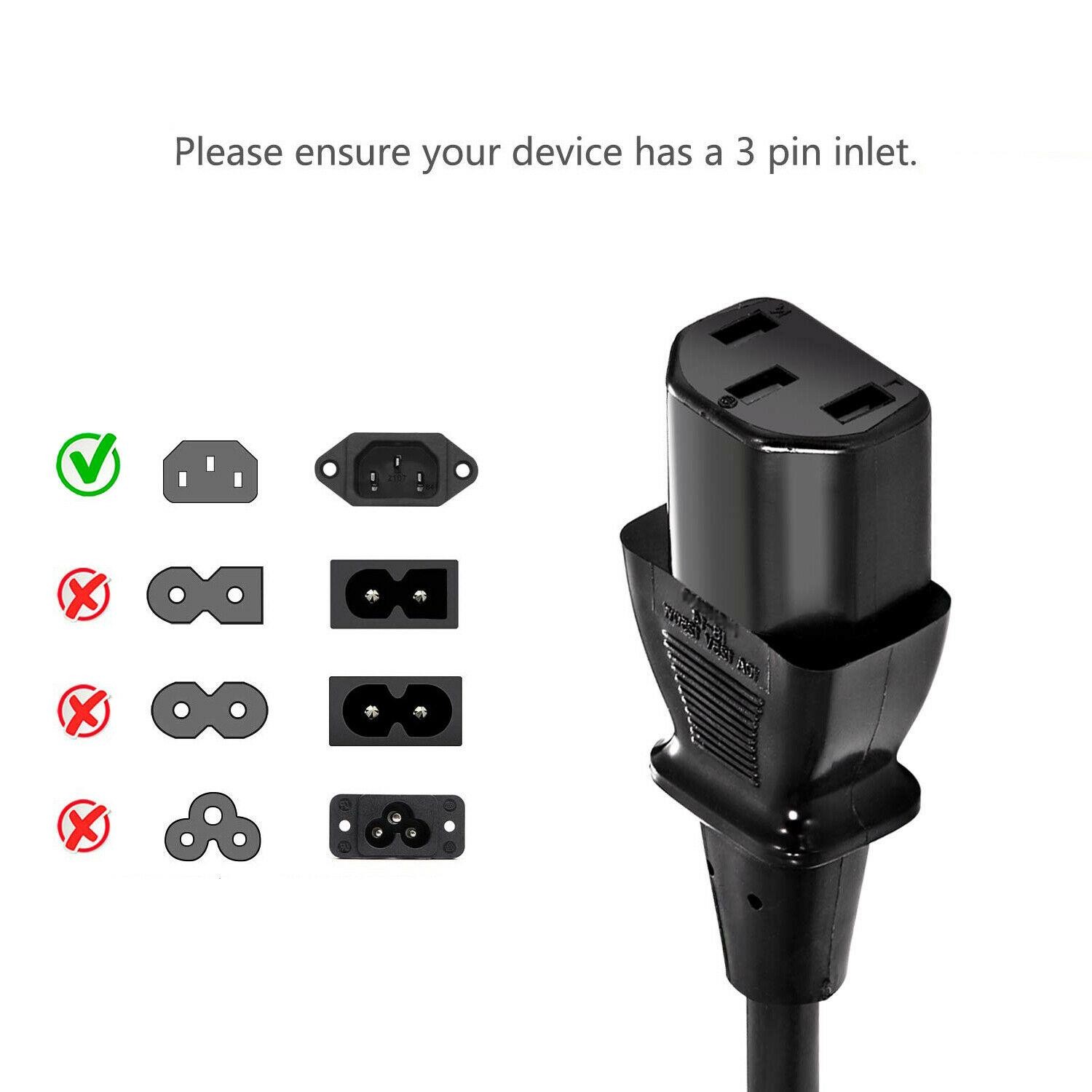 12 Feet COMPUTER POWER SUPPLY CORD CABLE WIRE FOR  DESKTOP PC