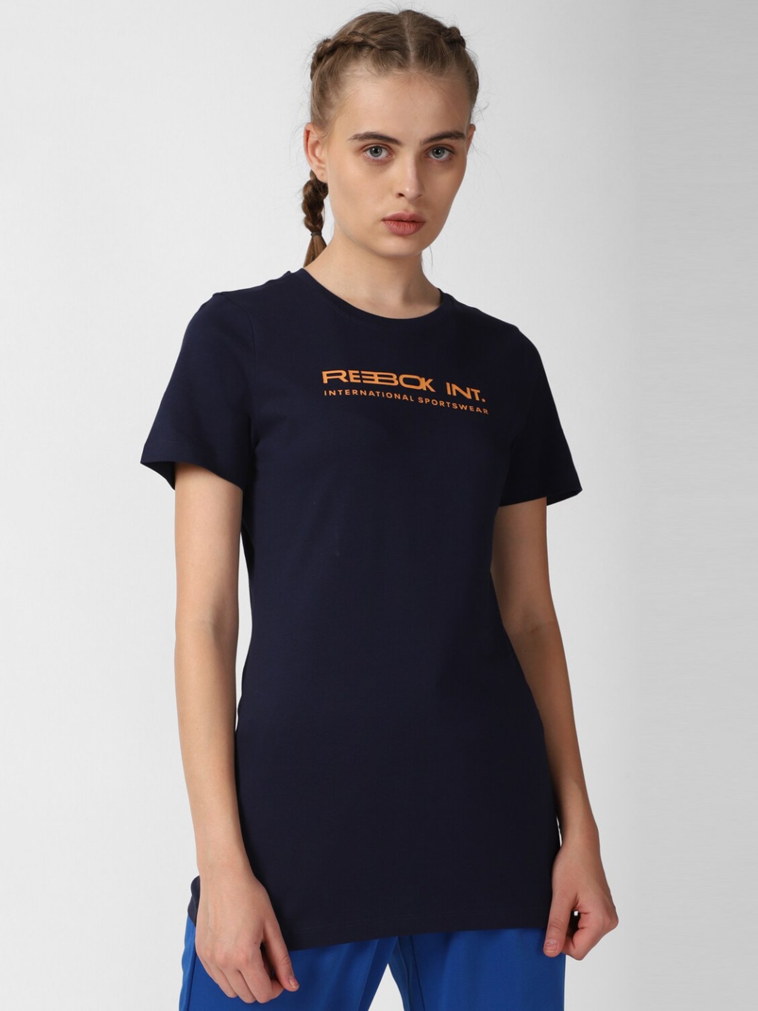 Reebok Navy Cotton T-Shirt