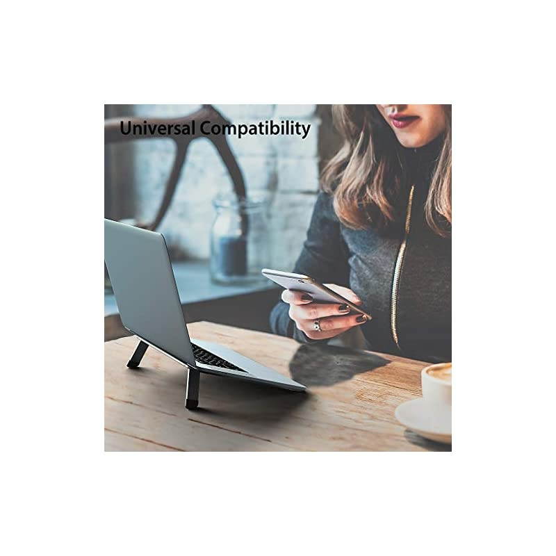 Laptop Cooling Stand Aluminum Portable Foldable Ergonomic Notebook Lift Holder for Desk Table Compatible with MacBook Air Pro Dell XPS HP Lenovo and More 10156 Laptops BS103 Gray
