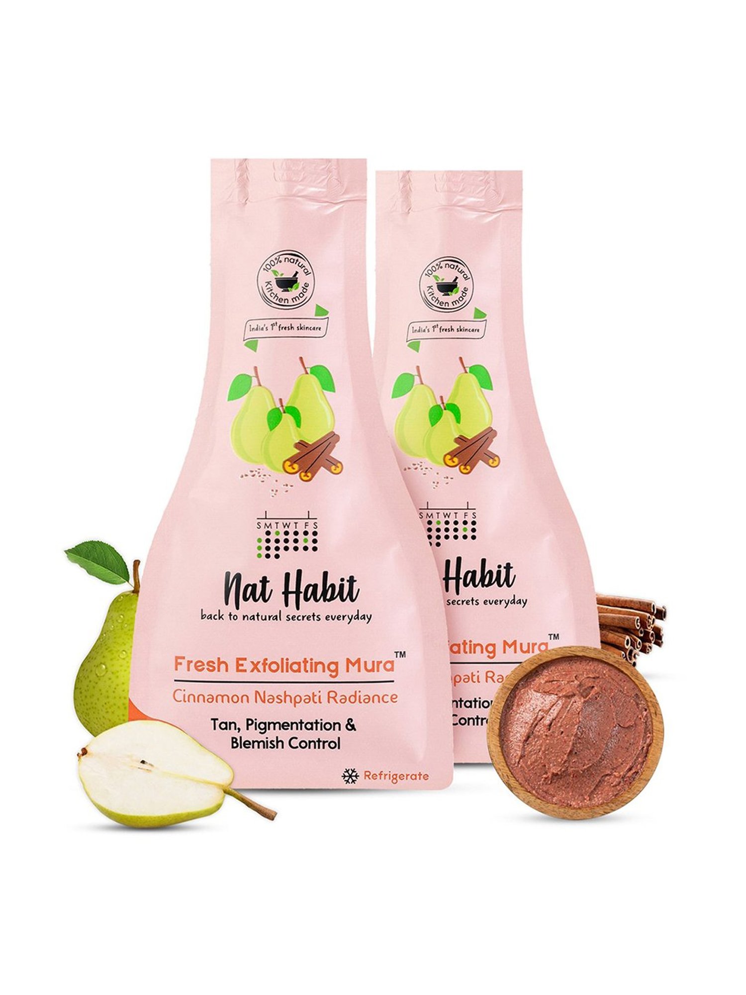 Nat Habit Cinnamon Nashpati Radiance Fresh Exfoliating Mura Face Scrub - Pack of 2