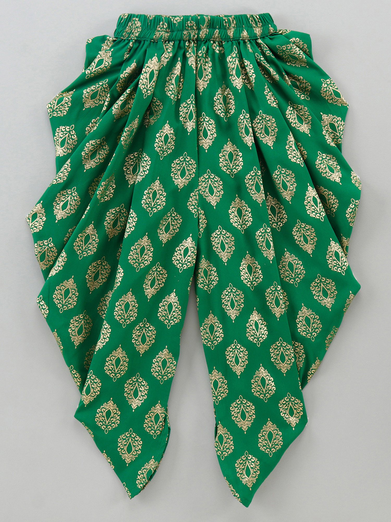 TWISHA Kids Pink & Green Printed Top with Dhoti