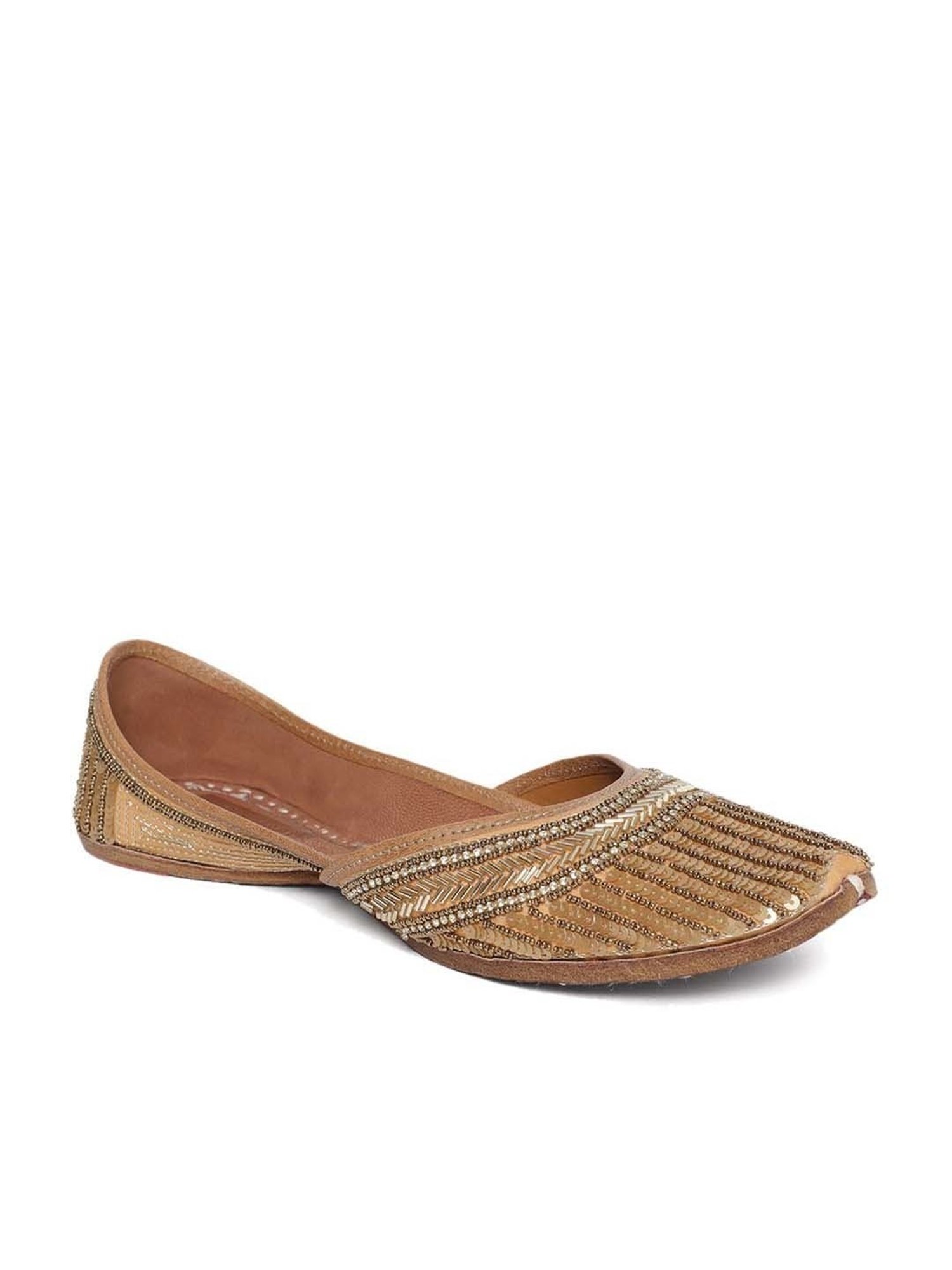 Glam Story Women's Gold Ethnic Juttis