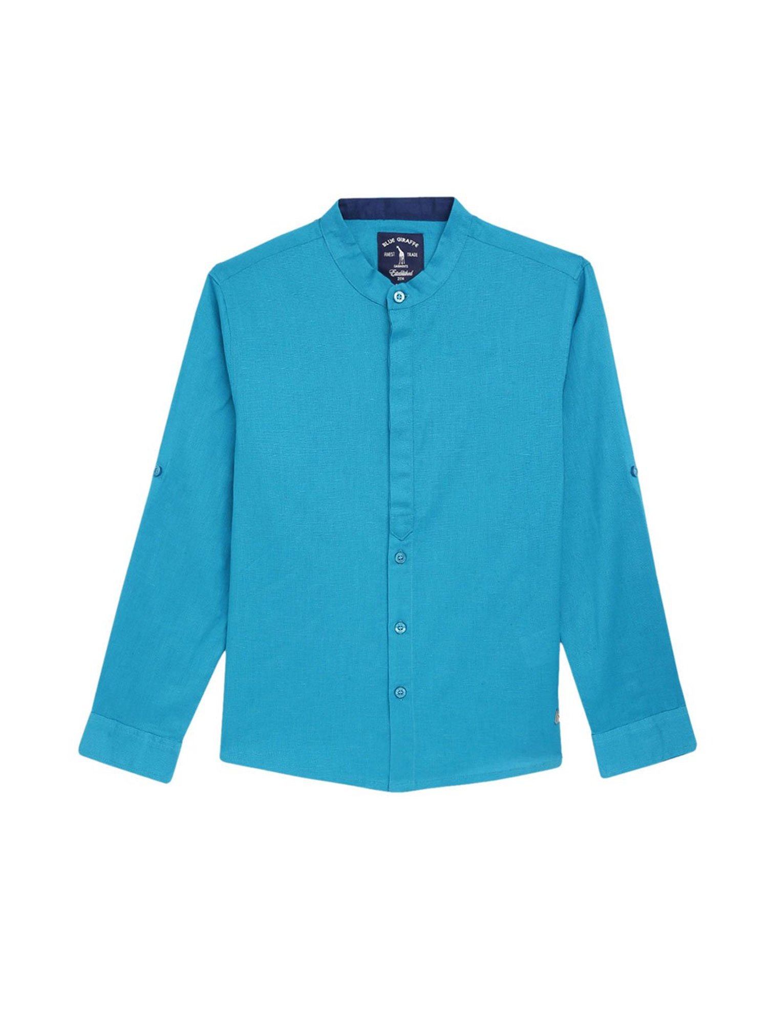Blue Giraffe Kids Blue Solid Shirt