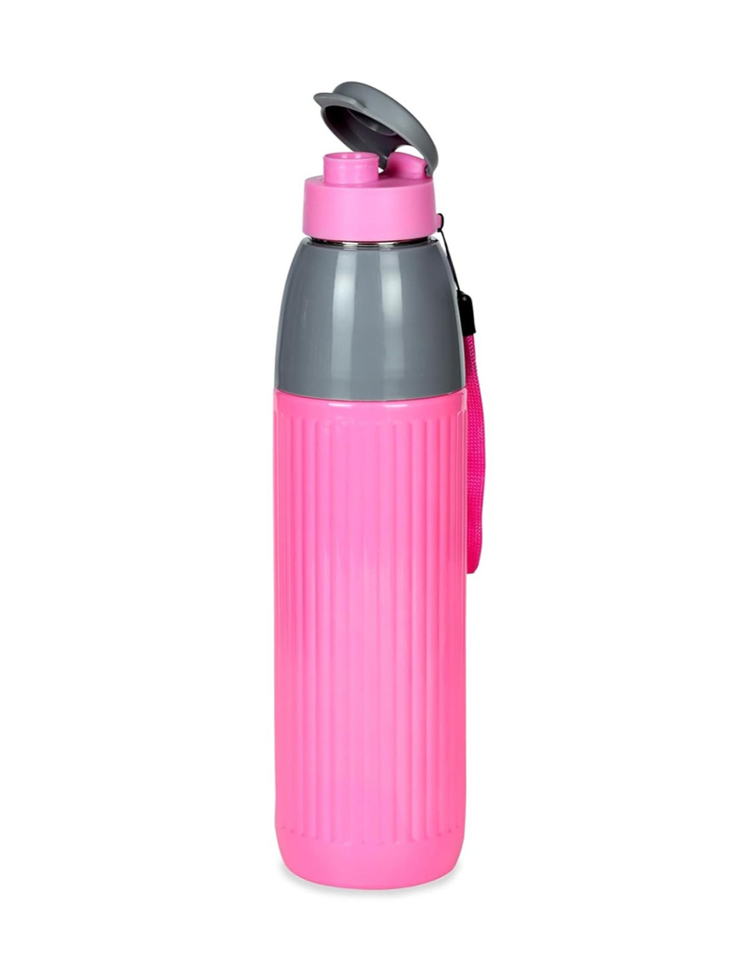 Varmora Veto Pink Stainless Steel Insulated Inner Steel Outer Plastic Water Bottle - 700 ml