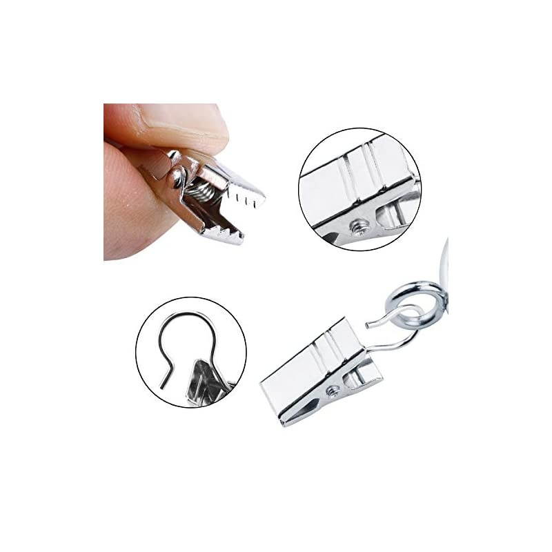 Pack Heavy-Duty Hook Clip Set Curtain Clips for Curtain Photos Home Decoration Art Craft Display - Silver