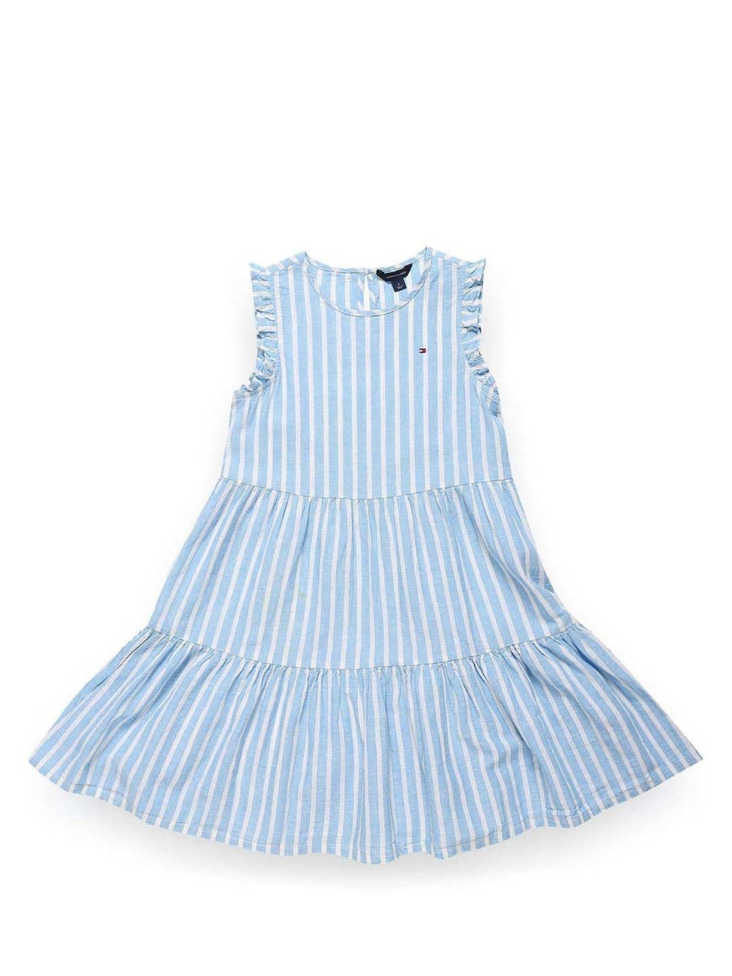 Tommy Hilfiger Girls Blue Solid Regular Fit Casual Dress