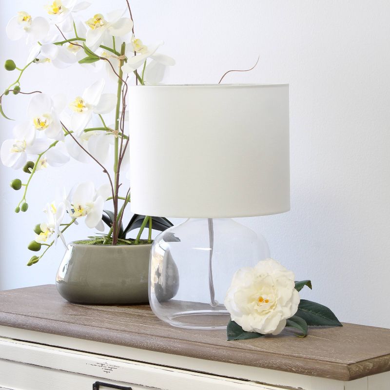 Glass Table Lamp with Fabric Shade Fresh White - Simple Designs