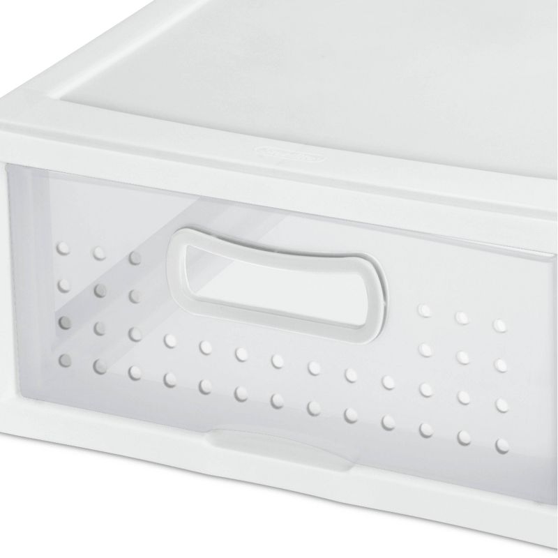 Homz Plastic 6 Clear Drawer Medium Home Storage Container Tower with 4 Large Drawers and 2 Small Drawers, Black Frame