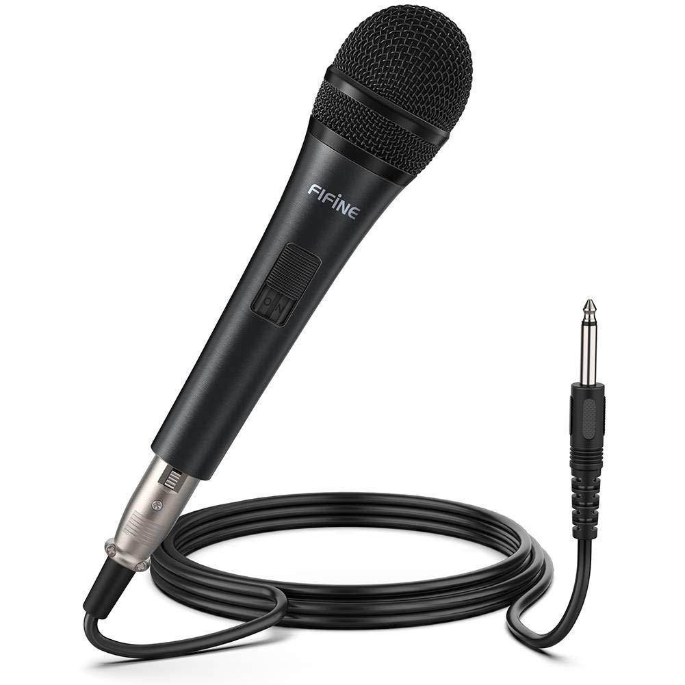 Karaoke Microphone,Fifine Dynamic Vocal Microphone for Speaker,Wired Handheld Mic with On/Off Switch and14.8ft Detachable Cable.(K6)