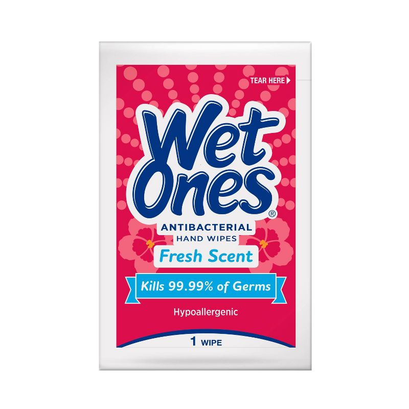 Wet Ones Antibacterial Hand Wipes Singles - Fresh Scent - 24ct