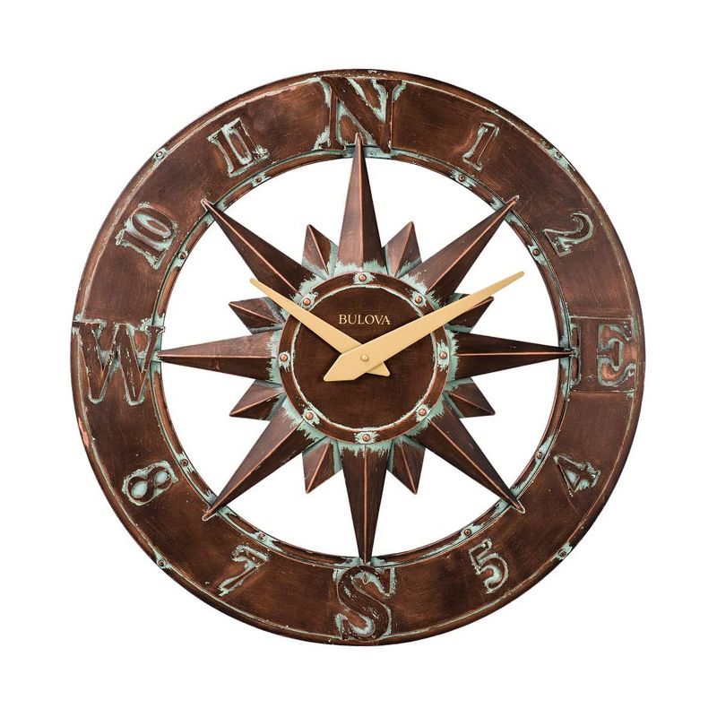 Bulvoa Clocks C4873 Nor'easter Indoor or Outdoor 27 Inch Diameter Quartz Decorative Wall Clock, Bronze