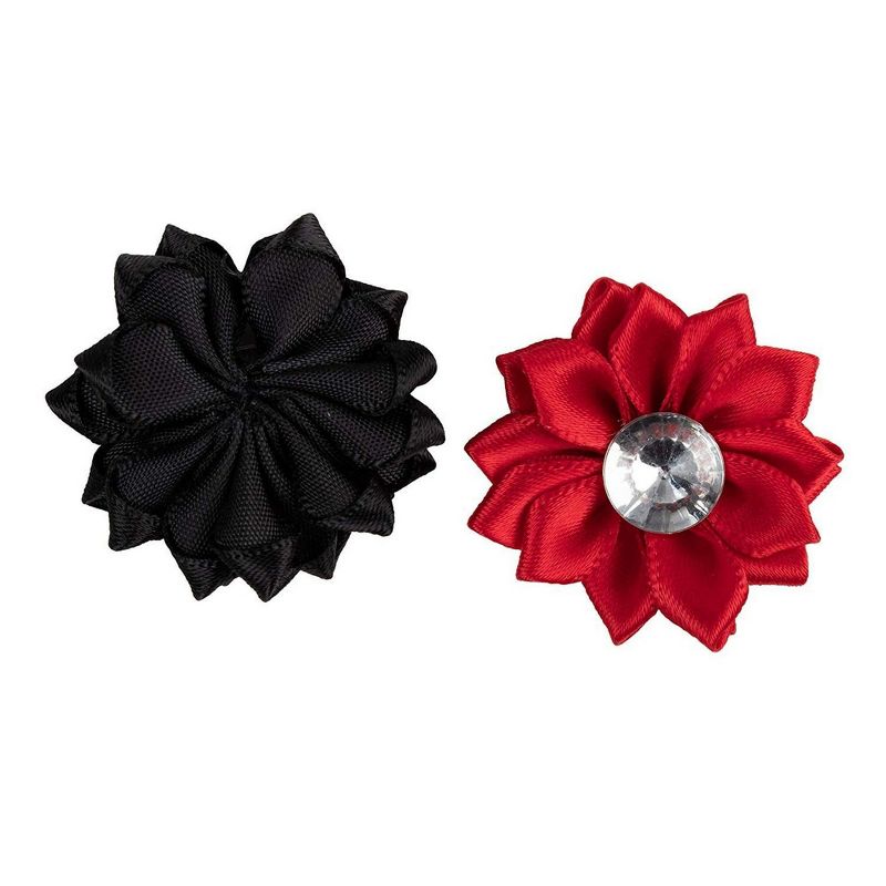 Juvale 50 Pack Artificial Flowers Satin Craft Flower Heads with Rhinestones, 1.5 in.