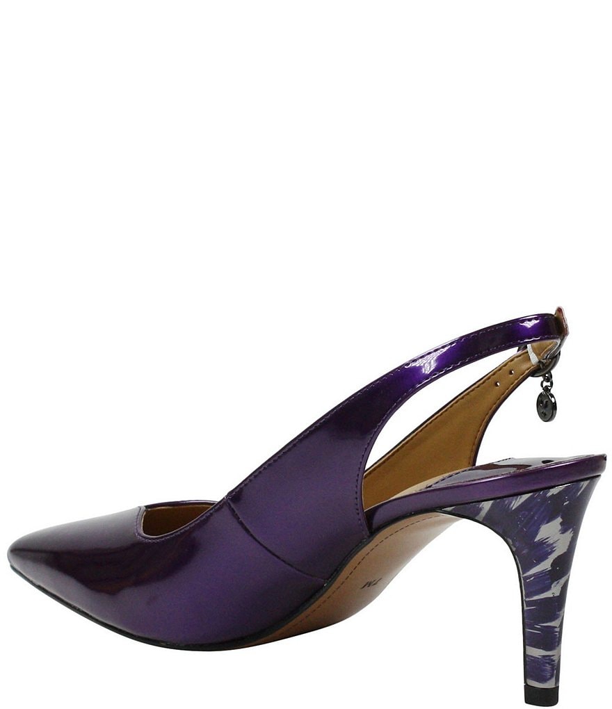 J. Renee Belamie Patent Slingback Pointed Toe Pumps