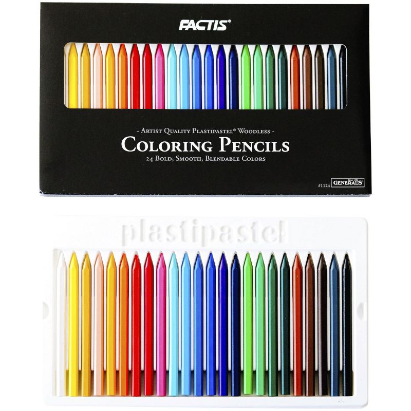 Factis Crayon Set, 4-3/4 in, Assorted Colors, set of 24