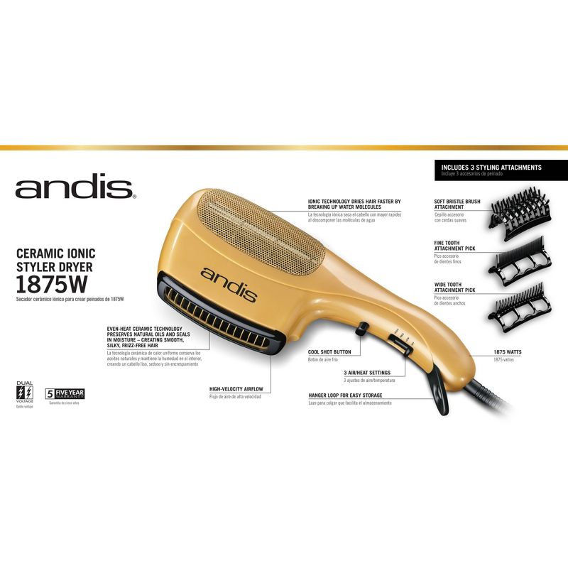 Andis Ceramic Iconic Styler Dryer - 1875 watt