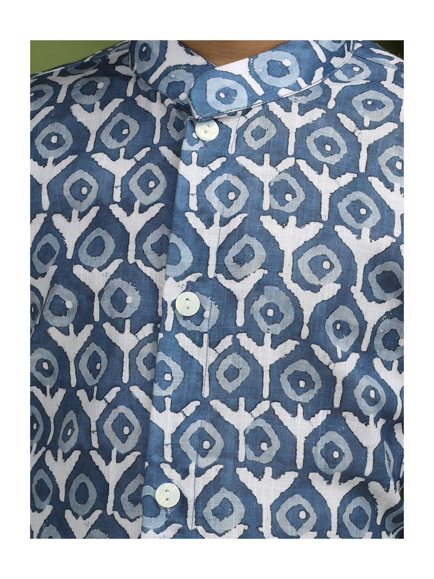 VASTRAMAY Boys Yellow & White Cotton Printed Full Sleeves Kurta Sets