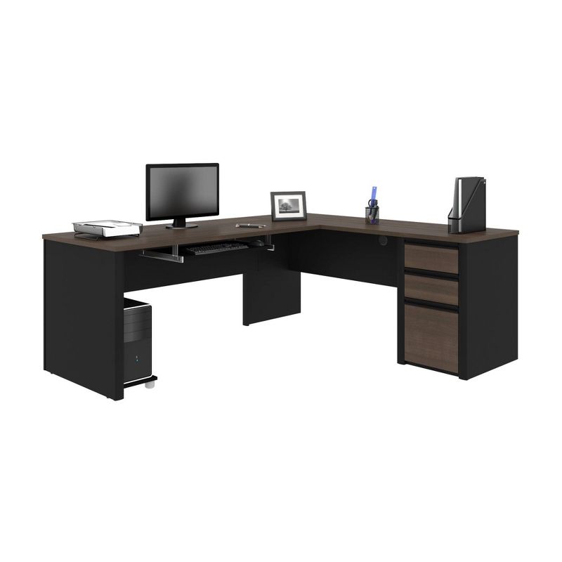 Connexion L Shaped Workstation Antigua/Black - Bestar