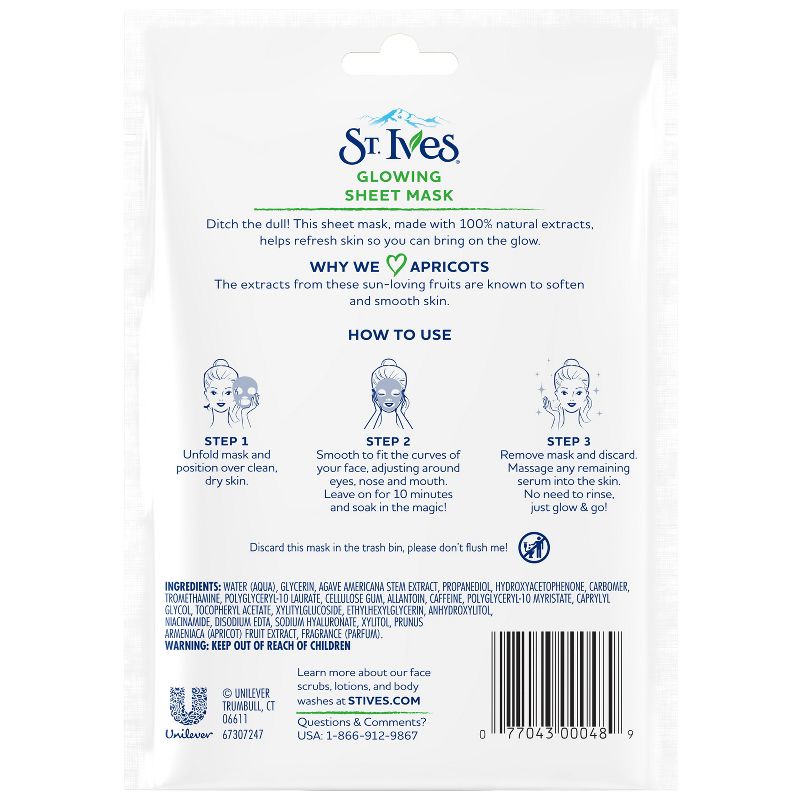 St. Ives Glowing Apricot Face Mask Sheet- 1ct