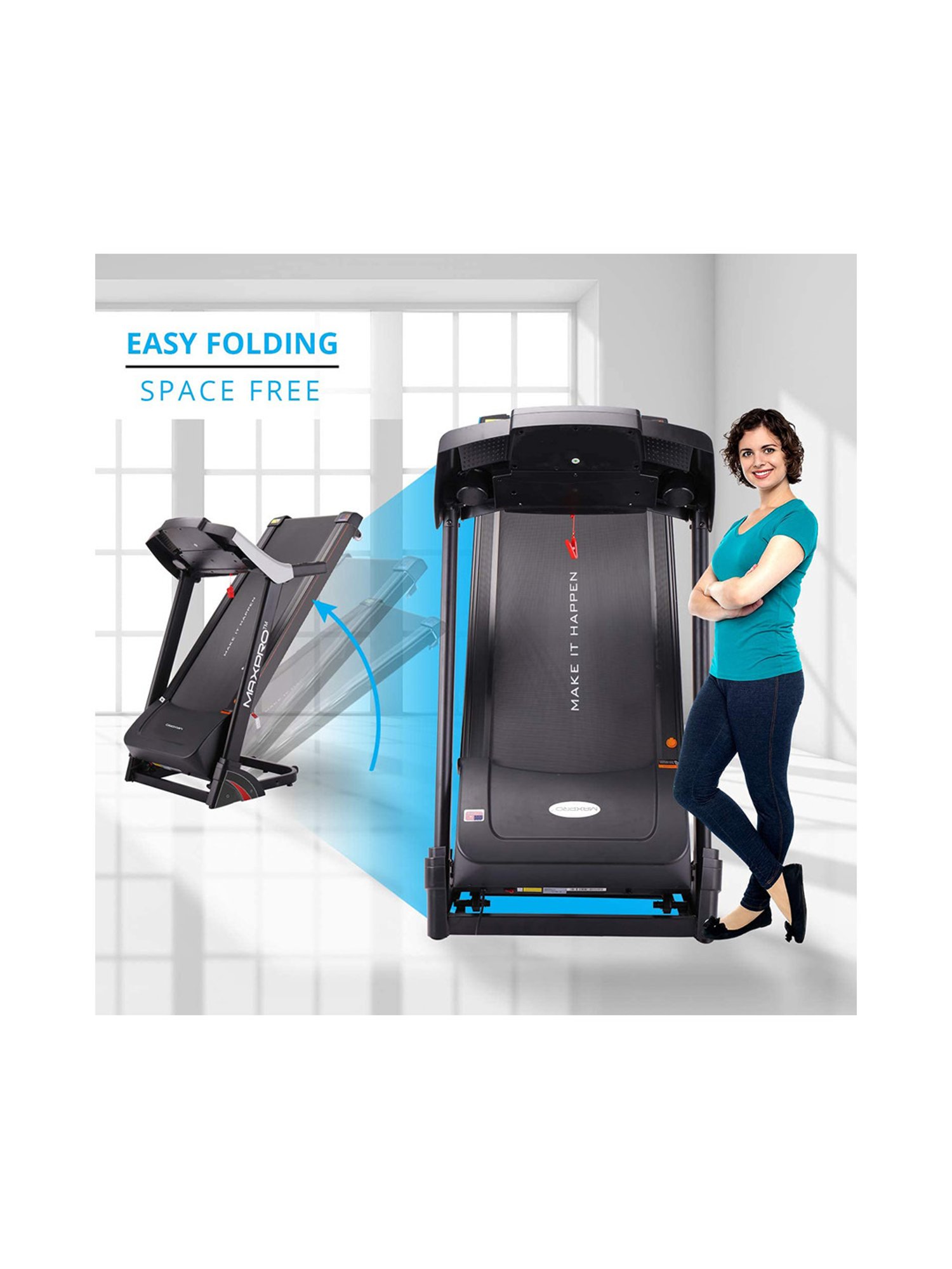 MAXPRO 2.5HP DC Motorized Treadmill (Black)