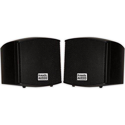 Acoustic Audio AA321B Mountable Indoor Speakers 400 Watts Black Bookshelf Pair