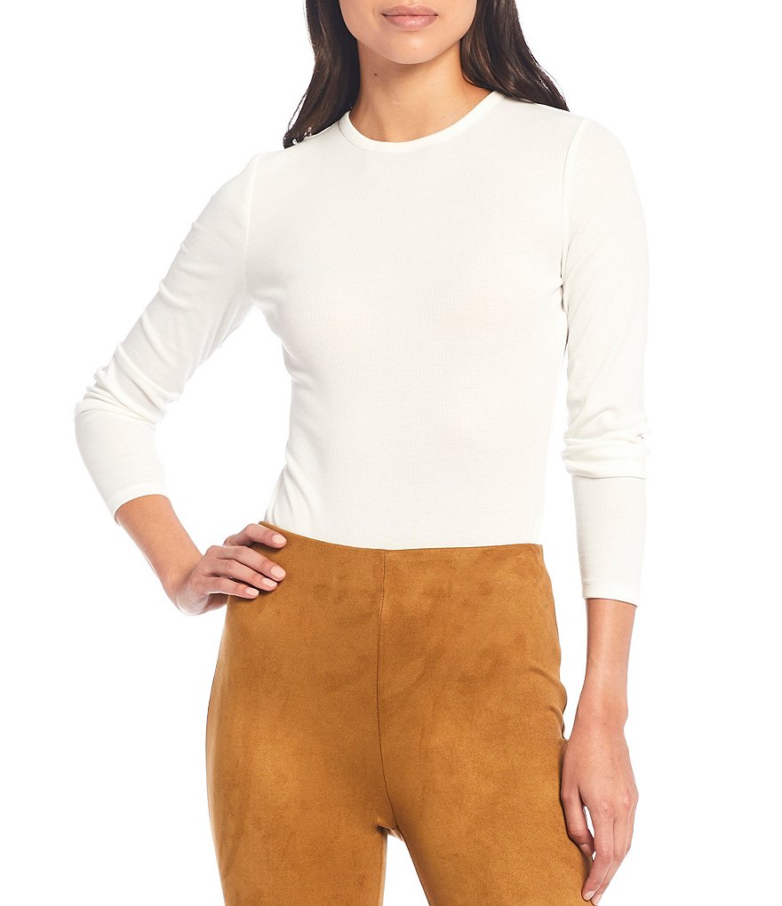 Gianni Bini Anabel Round Neck Long Sleeve Bodysuit
