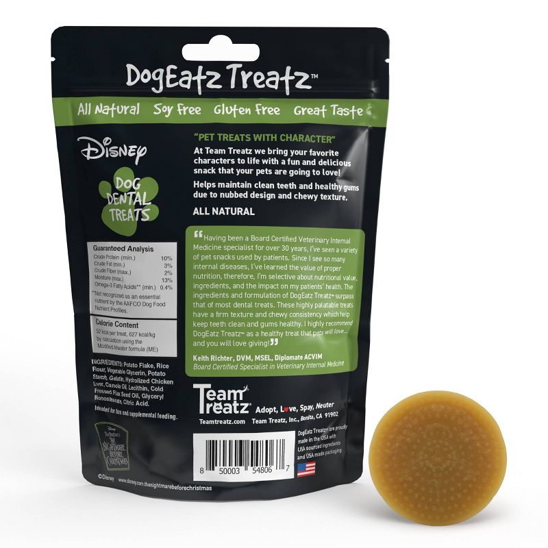 Team Treatz Nightmare Before Christmas Chicken Dental Dog Treat -  7oz