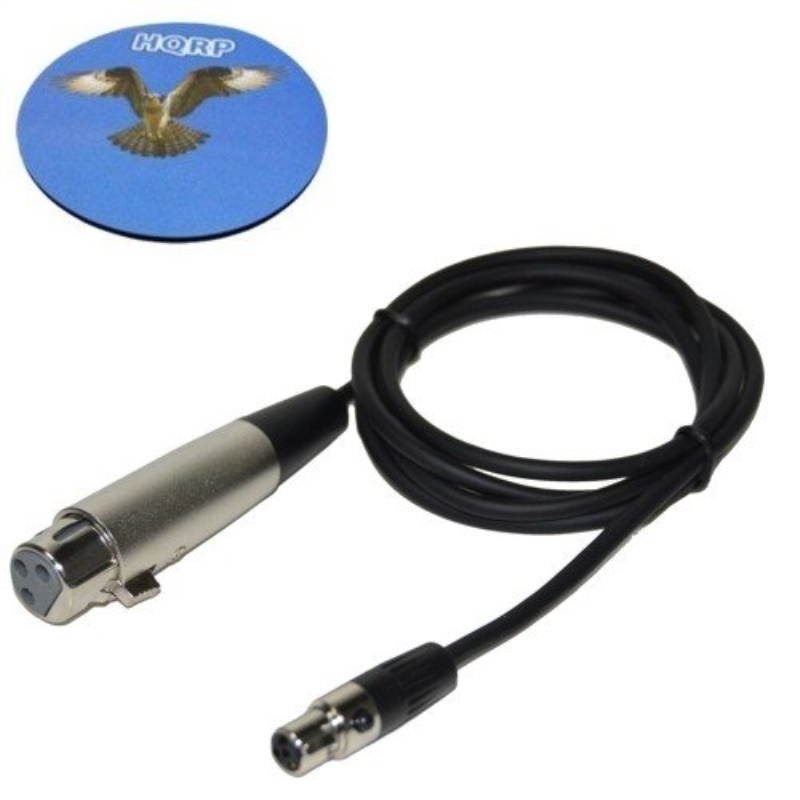 HQRP 4-Pin Mini Connector (TA4F) to XLR(F) Connector Microphone Adapter Cable for Shure WA310 Replacement plus HQRP Coaster