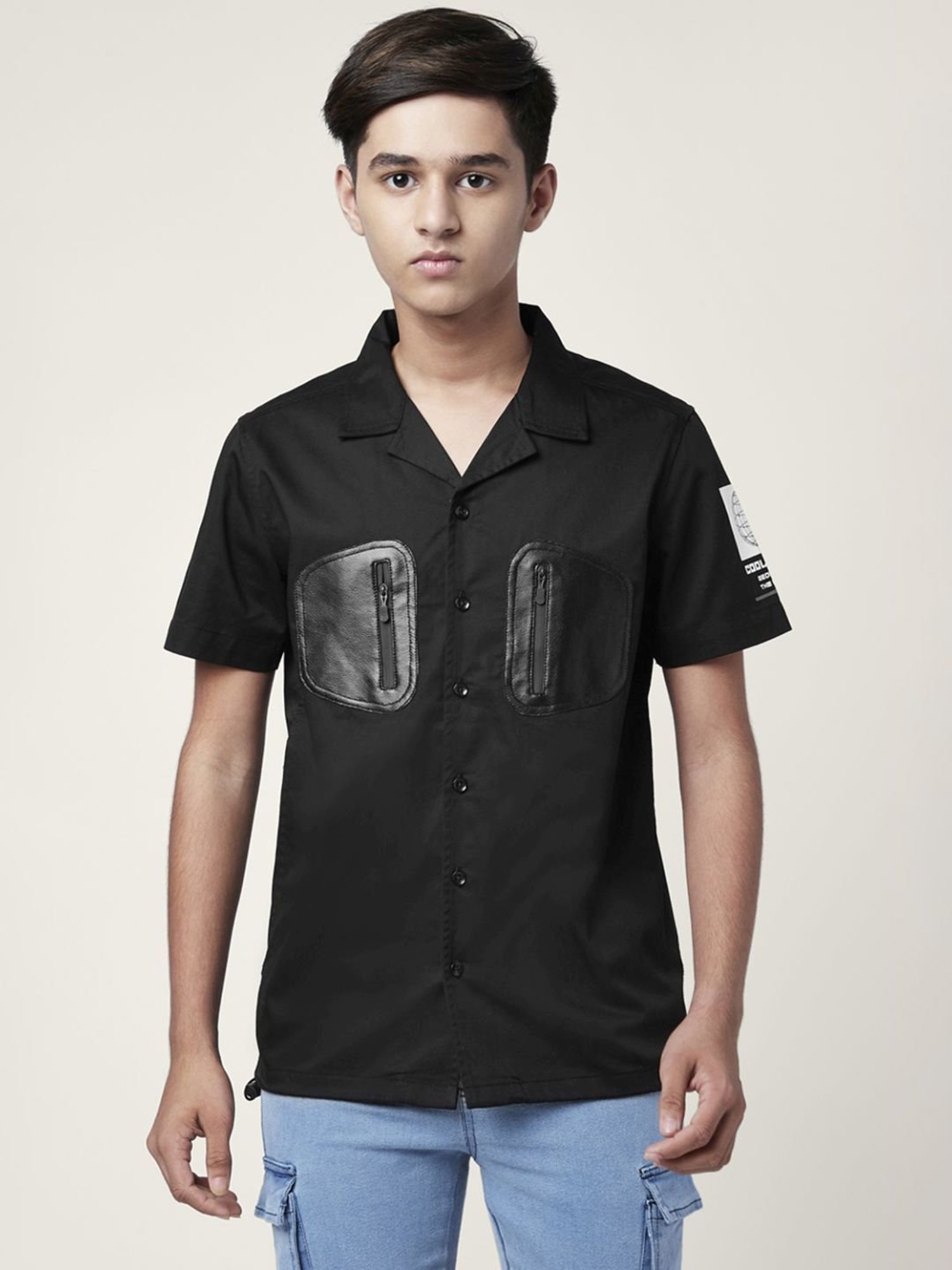Coolsters by Pantaloons Kids Black Cotton Printed Shirt