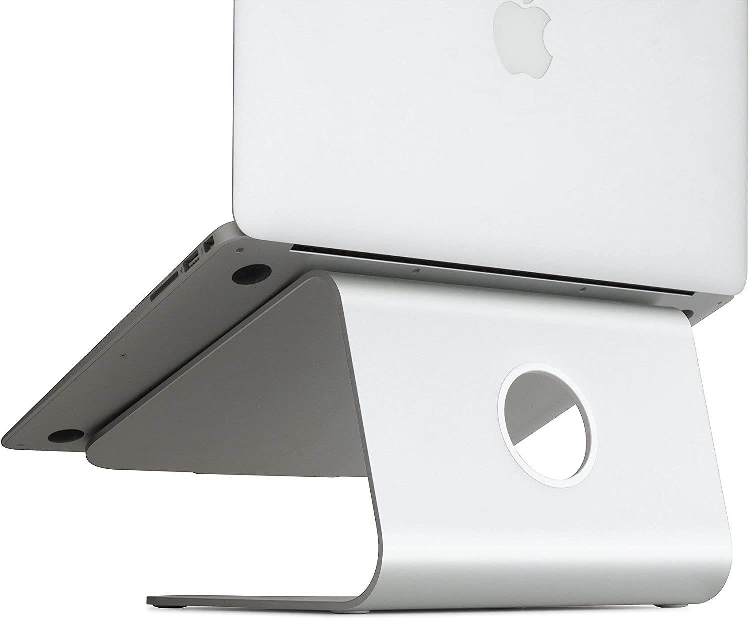 Rain Design 10032 mStand Laptop Stand Silver (Patented) Ergonomic Aluminum Computer Riser for Office or Home Desk Setup Compatible with MacBook Air Pro