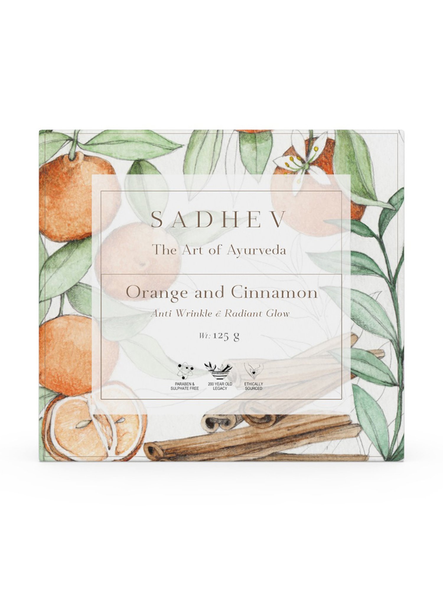 SADHEV The Art Of Ayurveda Orange & Cinnamon Soap - 125 gm