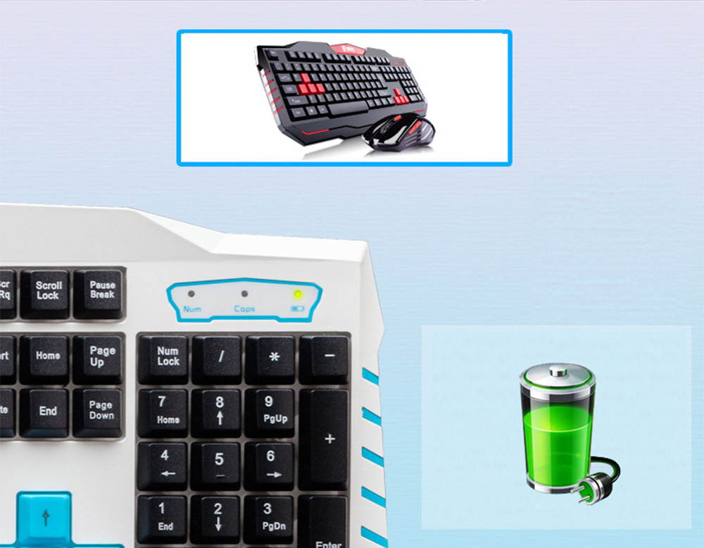 2016 Delog V90 Multimedia Ergonomic Usb Gaming Keyboard +2.4GHz 1000/1600DPI 6 Buttons Usb Wireless Gaming Mouse Set