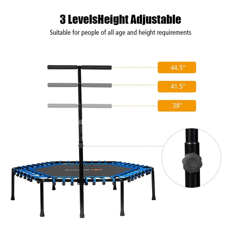 Costway 14 Ft Multicolored Trampoline Recreational Exercise w/ Safety Net Ladder